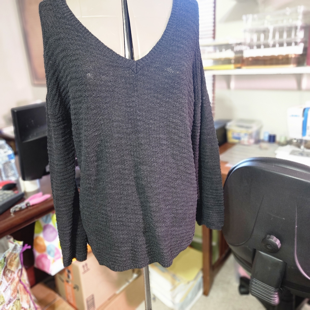 Women's Black V-Neck Sweater
